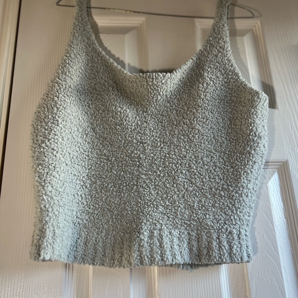 SKIMS  Cozy Knit Boucle Tank Top in Aqua/SEAFOAM GREEN SIZE 2X/3X